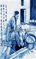 青花瓷板《手工成型拉坯》程云作