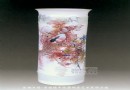 景德镇丰城籍艺术家-釉上彩《虾》瓶 作者：黄海云