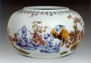 江建民色釉人物、山水画