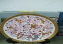 秦锡麟 釉上彩《花鸟》贴花盘