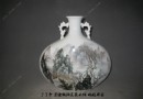 江葆华 粉彩 青绿山水《春色》