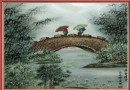 装饰小品200元 德居 粉彩“雨中情思”30cm小板