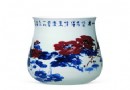 王锡良 李菊生等合作 青花釉里红“四时如春”瓶 RMB 120,000-160,000