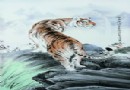 傅尧笙 粉彩“空山虎啸”瓷板 RMB 300,000-400,000