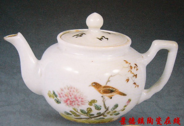 陈生发 花鸟茶壶 民国时期