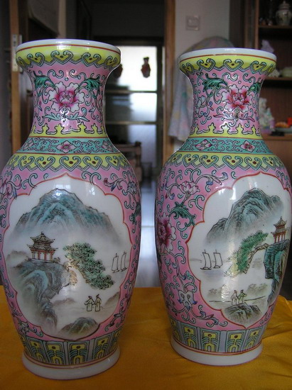 粉彩花鸟瓶 －80年代