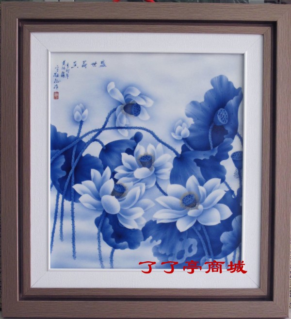 "盛世荷花"，刷花，宁勤征.(中国工艺美术大师.国务院特殊津贴专家，北京理工大学特聘教授)