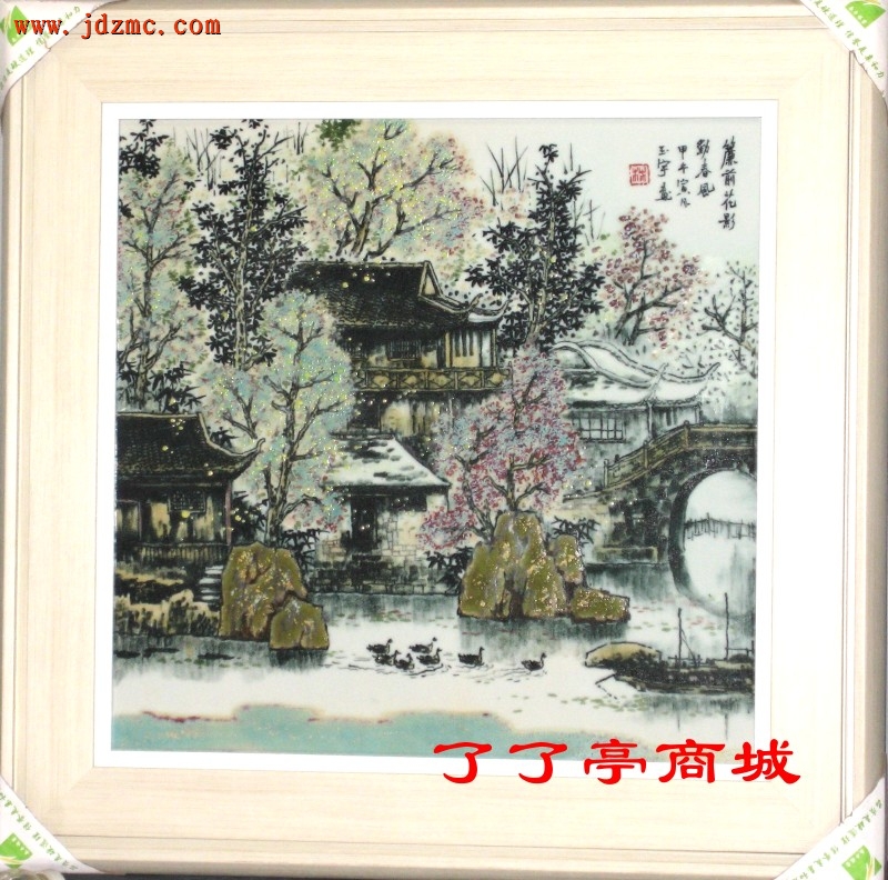 《簾前花影》高温釉综合装饰．林玉宇(资深山水民居画家、陶瓷艺术家)