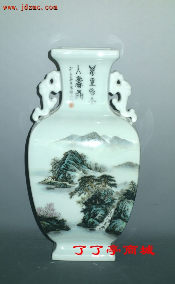 "万里云山".粉彩.曾良(陶瓷世家，广东省工艺美术大师.汪桂英之子)