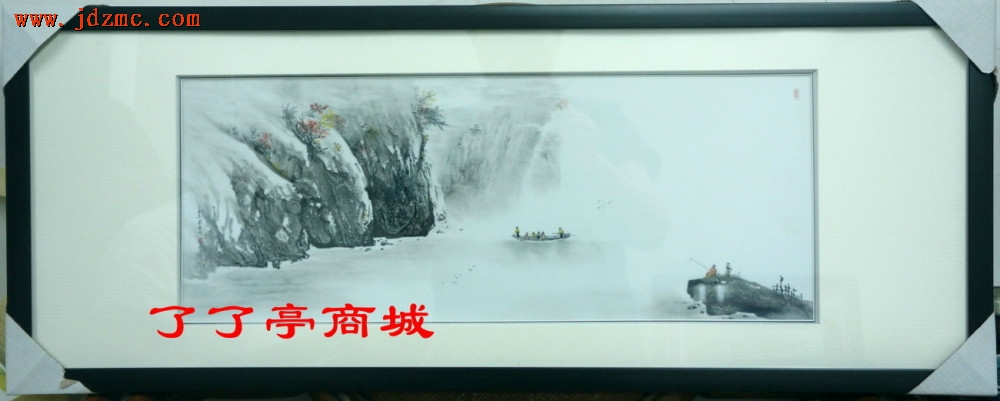 《水乡初雪》亚光瓷板，汪则东（高级工艺美术师，陶瓷内画家.