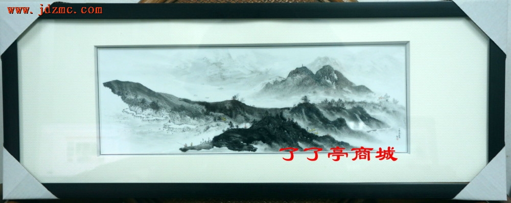 《大美江山》亚光瓷板，汪则东（高级工艺美术师，陶瓷内画家.