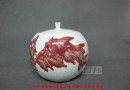 李云峰 青花釉里红 竹 茶叶罐